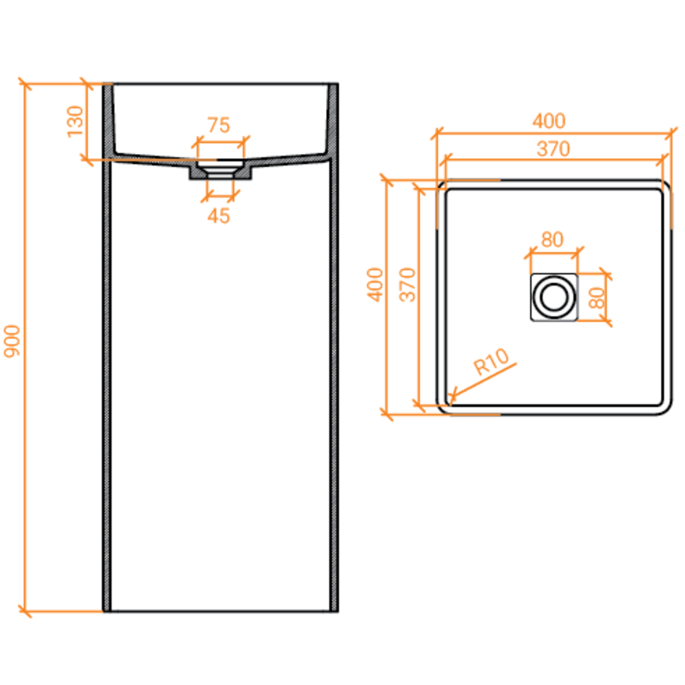 Lavabo Monolithe ACRY + 
 BB A 800 LGA