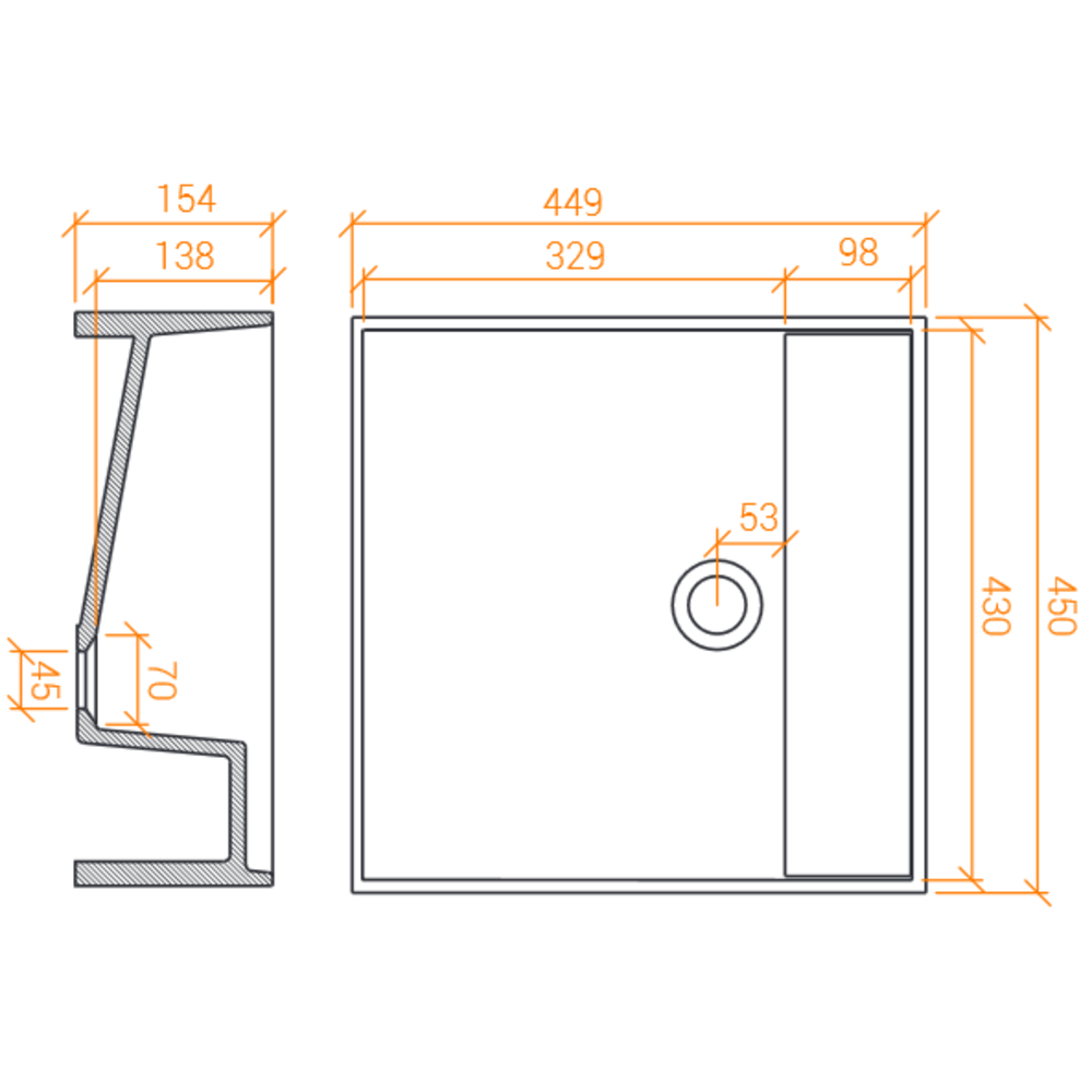 Lavabo ACRY + 
 BB R 365 B 
  poser