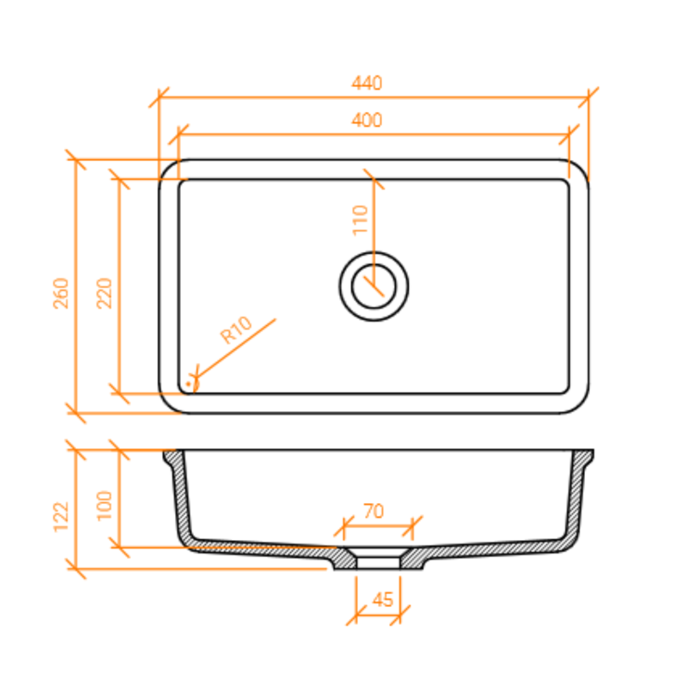 Lavabo ACRY + 
 BB R 4022 
  coller