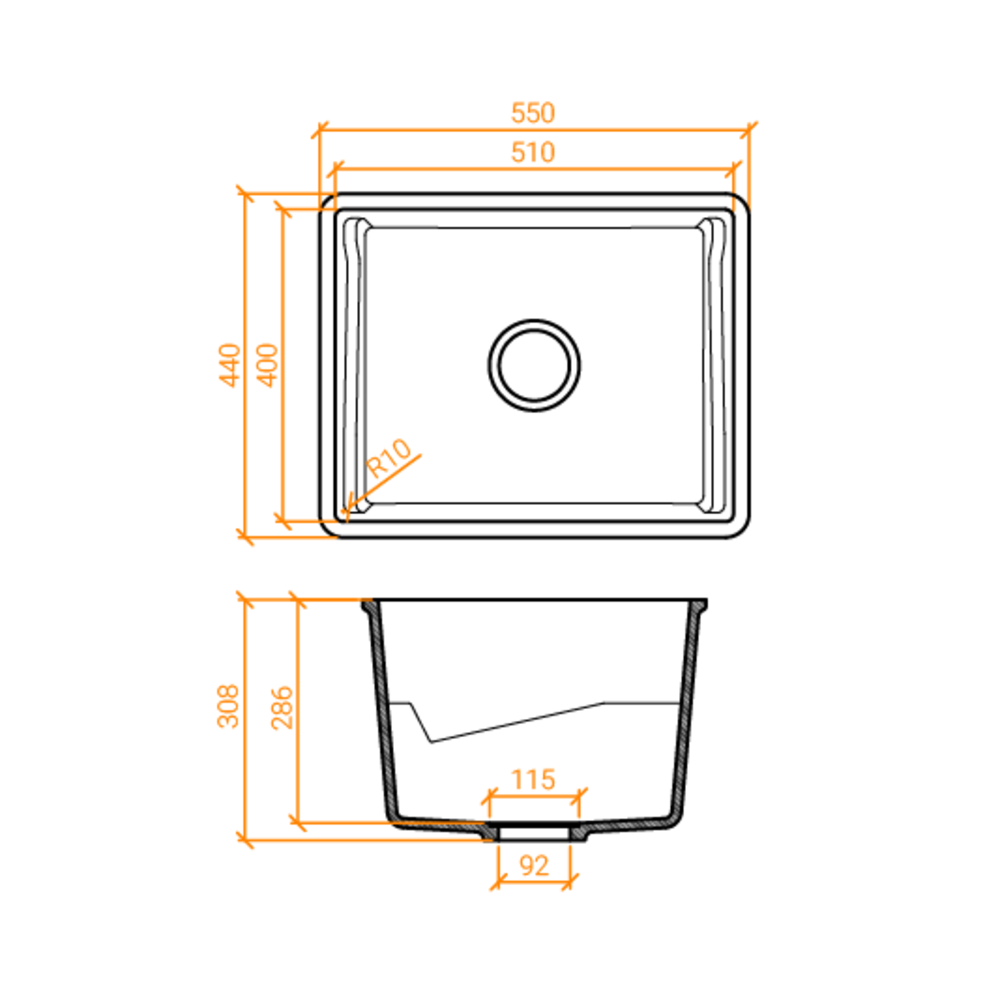 Lavabo Professionnel ACRY + 
 BB R 4051 W 
  coller