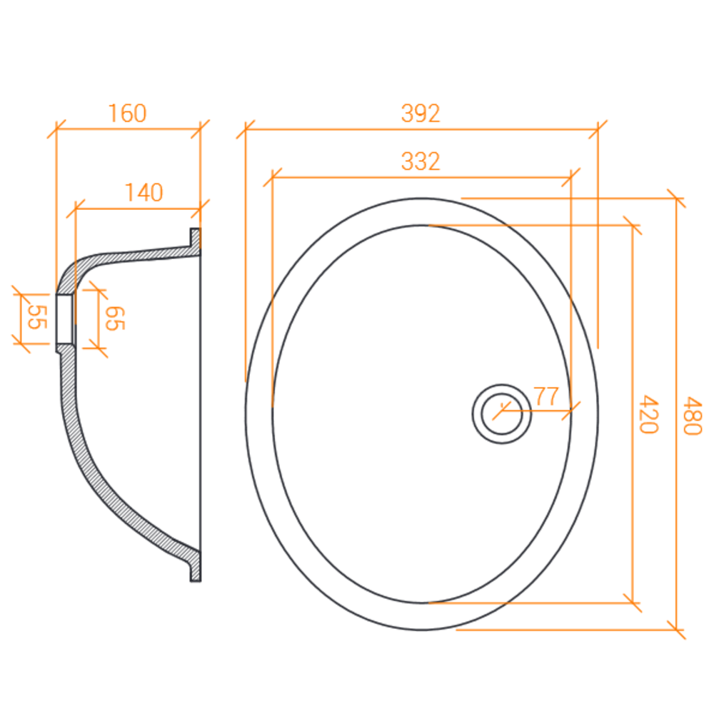 Lavabo ACRY + 
 BB R 430 INT 
  coller