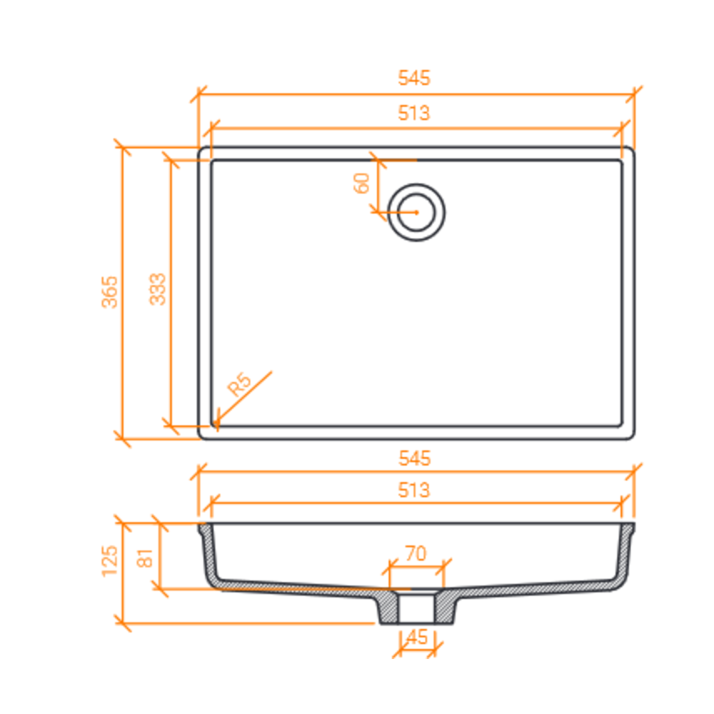 Lavabo ACRY + 
 BB R 455 INT 
  coller