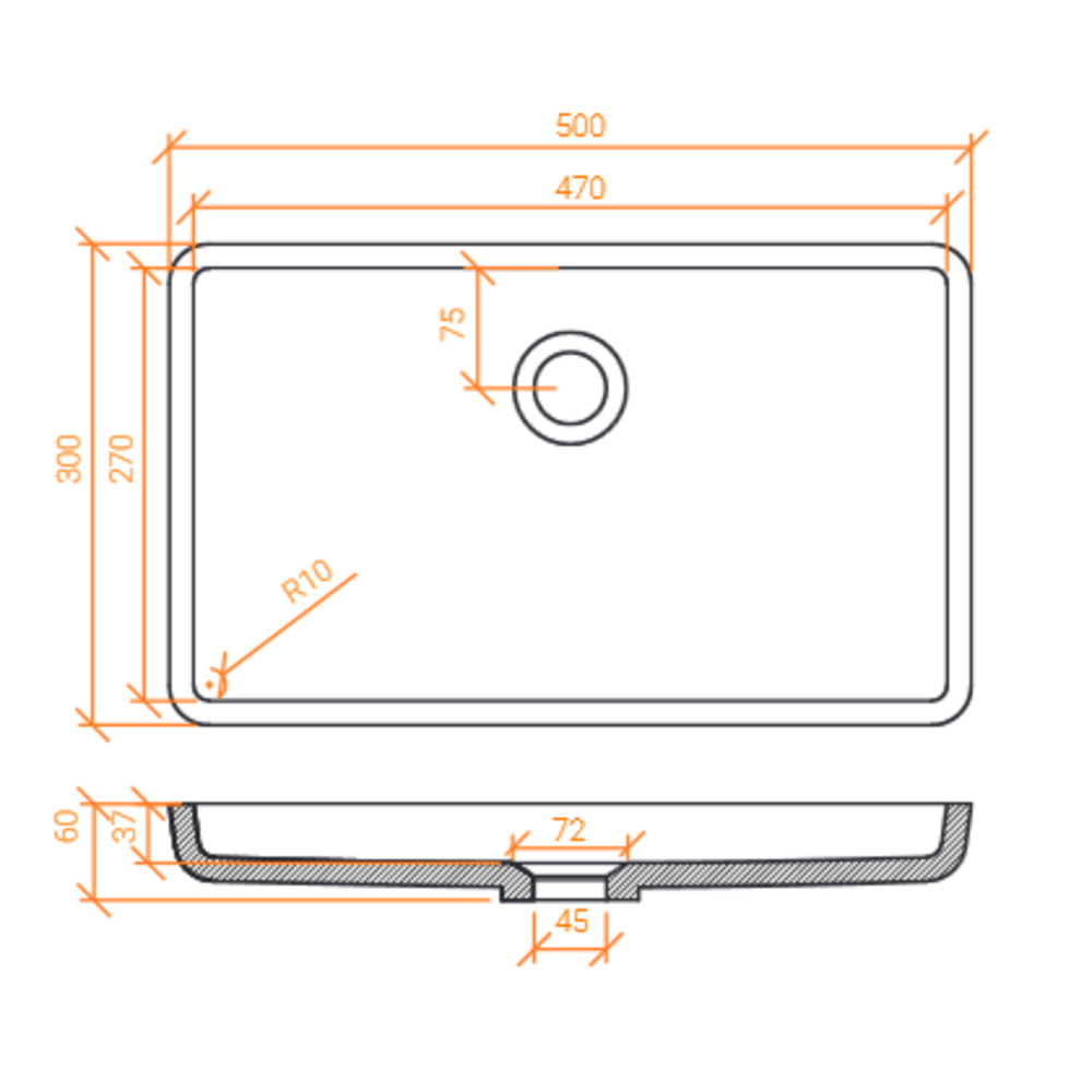 Lavabo Professionnel ACRY + 
 BB R 5029 PMR 
  coller