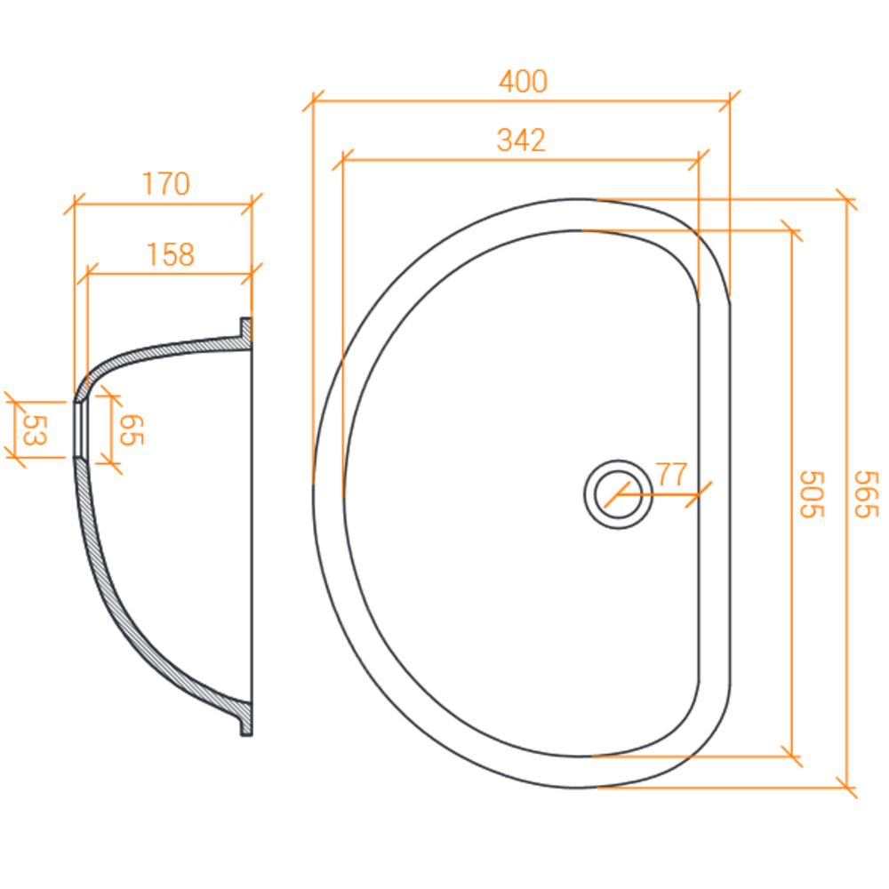 Lavabo ACRY + 
 BB R 515 INT 
  coller