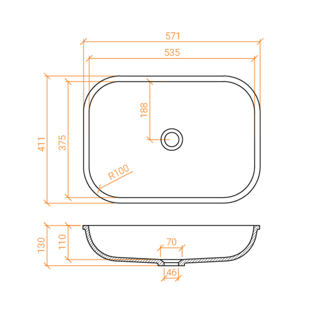 Lavabo ACRY + 
 BB R 5337 
  coller