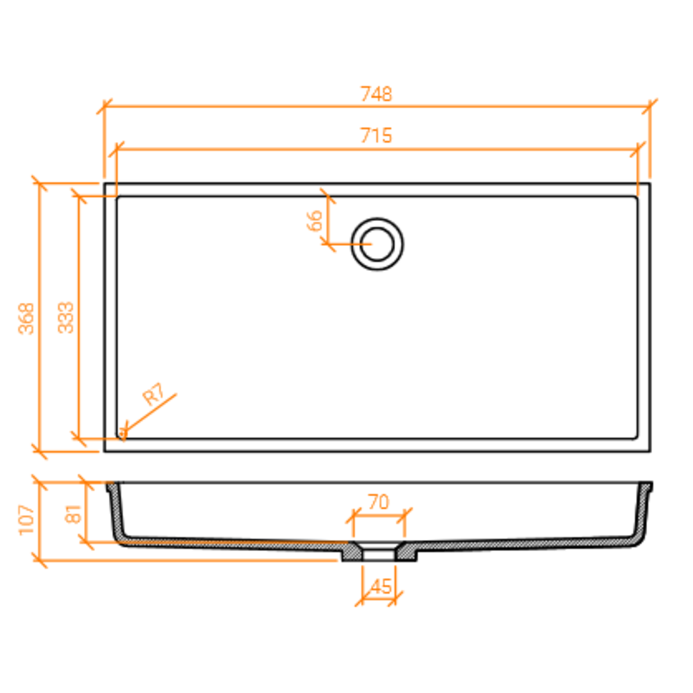 Lavabo Professionnel ACRY + 
 BB R 618 
  coller