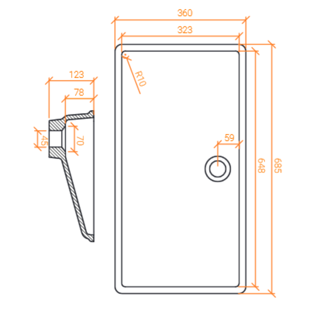 Lavabo Professionnel ACRY + 
 BB R 670 PMR 
  coller