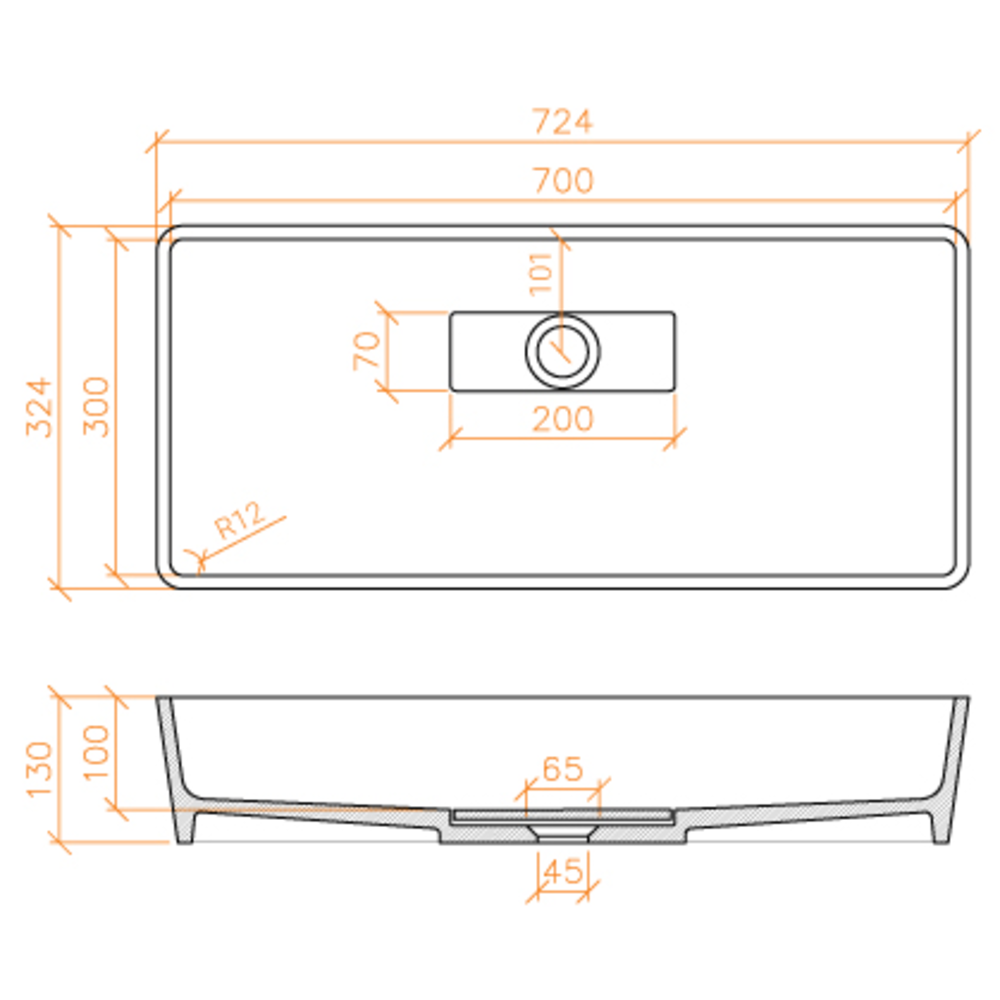 Lavabo ACRY + 
 BB R 7030 B 
  poser