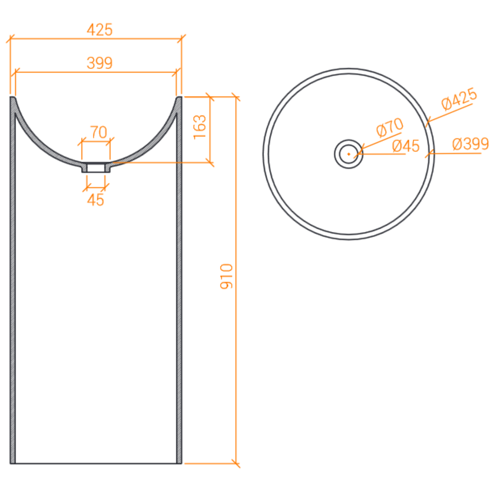 Lavabo Monolithe ACRY + 
 BB R 926