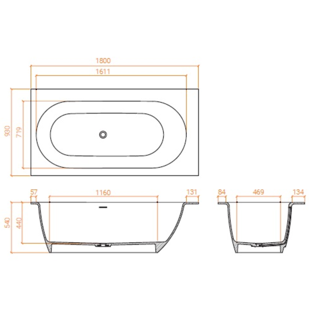 Baignoire ACRY + 
 B TUB G 1800