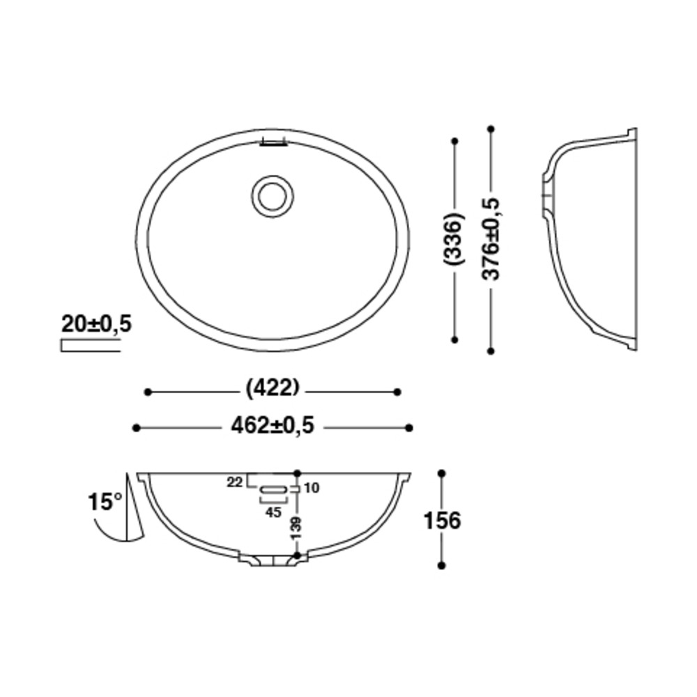 Vasque HI-MACS 
 CB422 
  coller