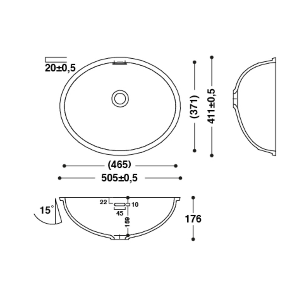 Vasque HI-MACS 
 CB465 
  coller