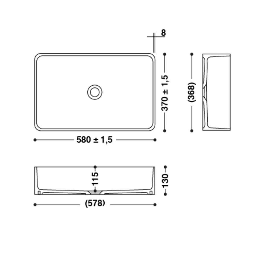 Vasque HI-MACS 
 CB540R 
  poser