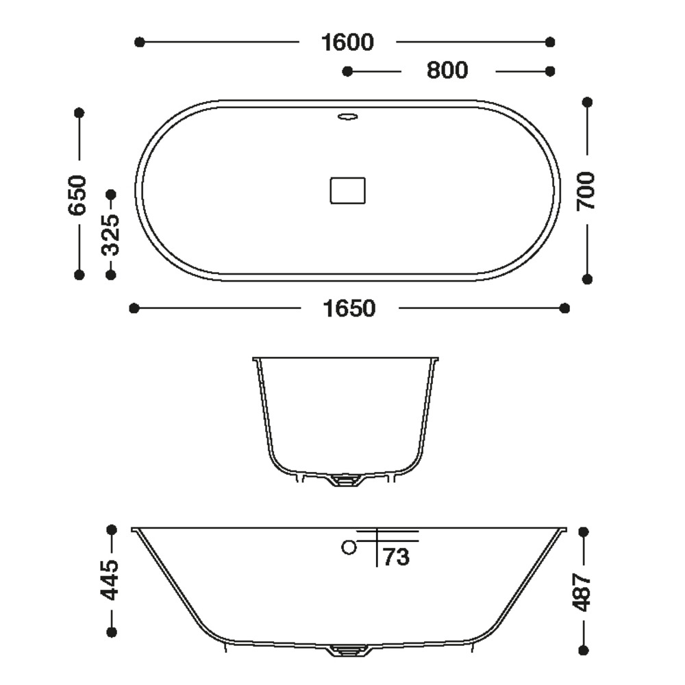 Baignoire HI-MACS 
 CBT-160-65