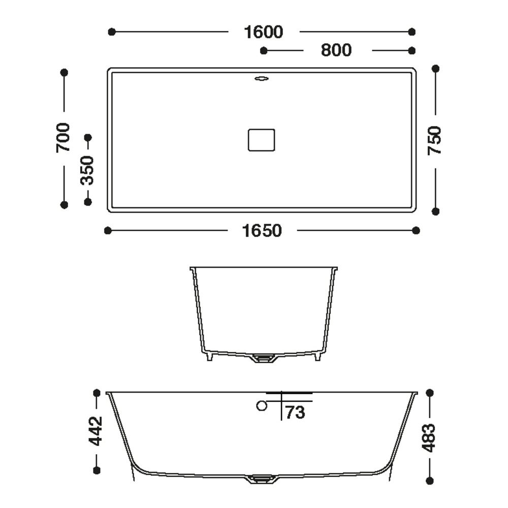 Baignoire HI-MACS 
 CBT-160-70