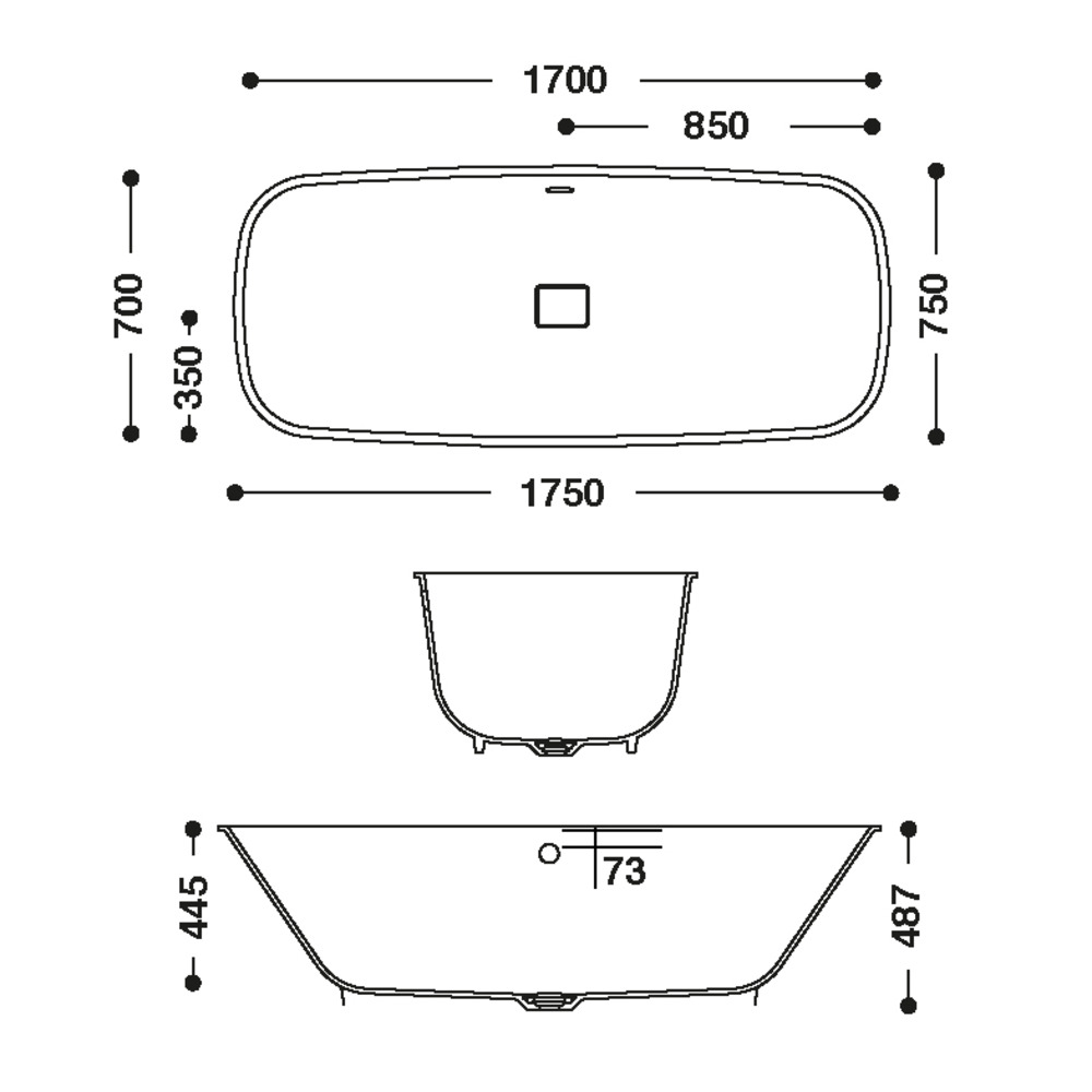 Baignoire HI-MACS 
 CBT-170-70