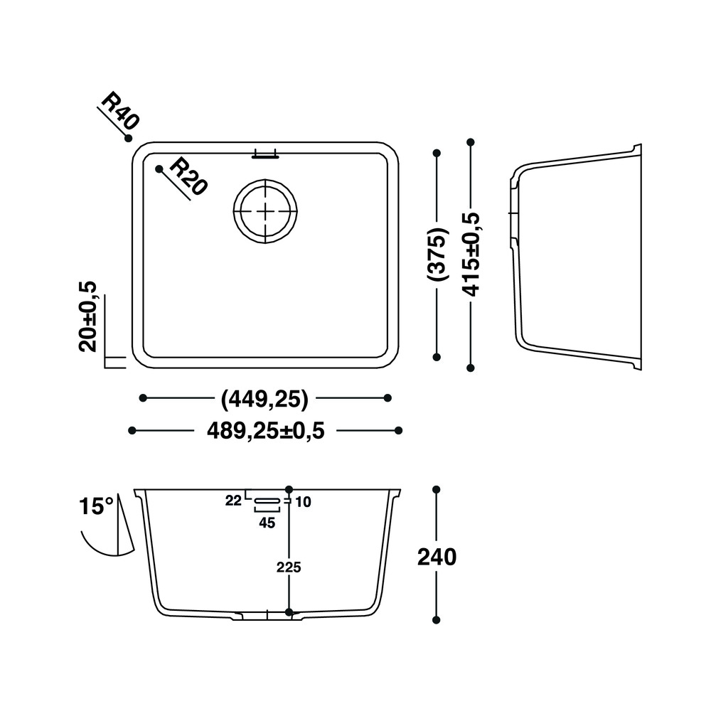 Cuve HI-MACS 
 CS449RL