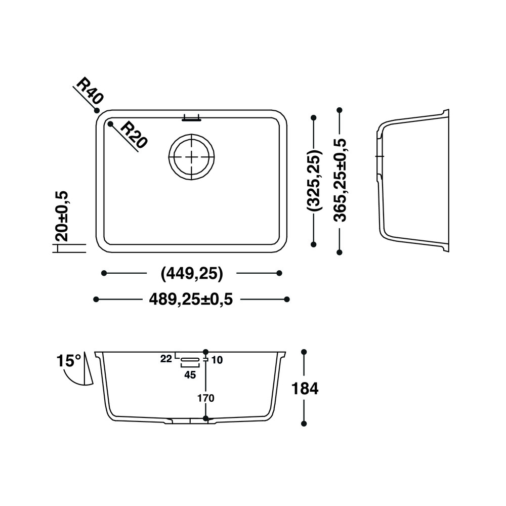 Cuve HI-MACS 
 CS449RS