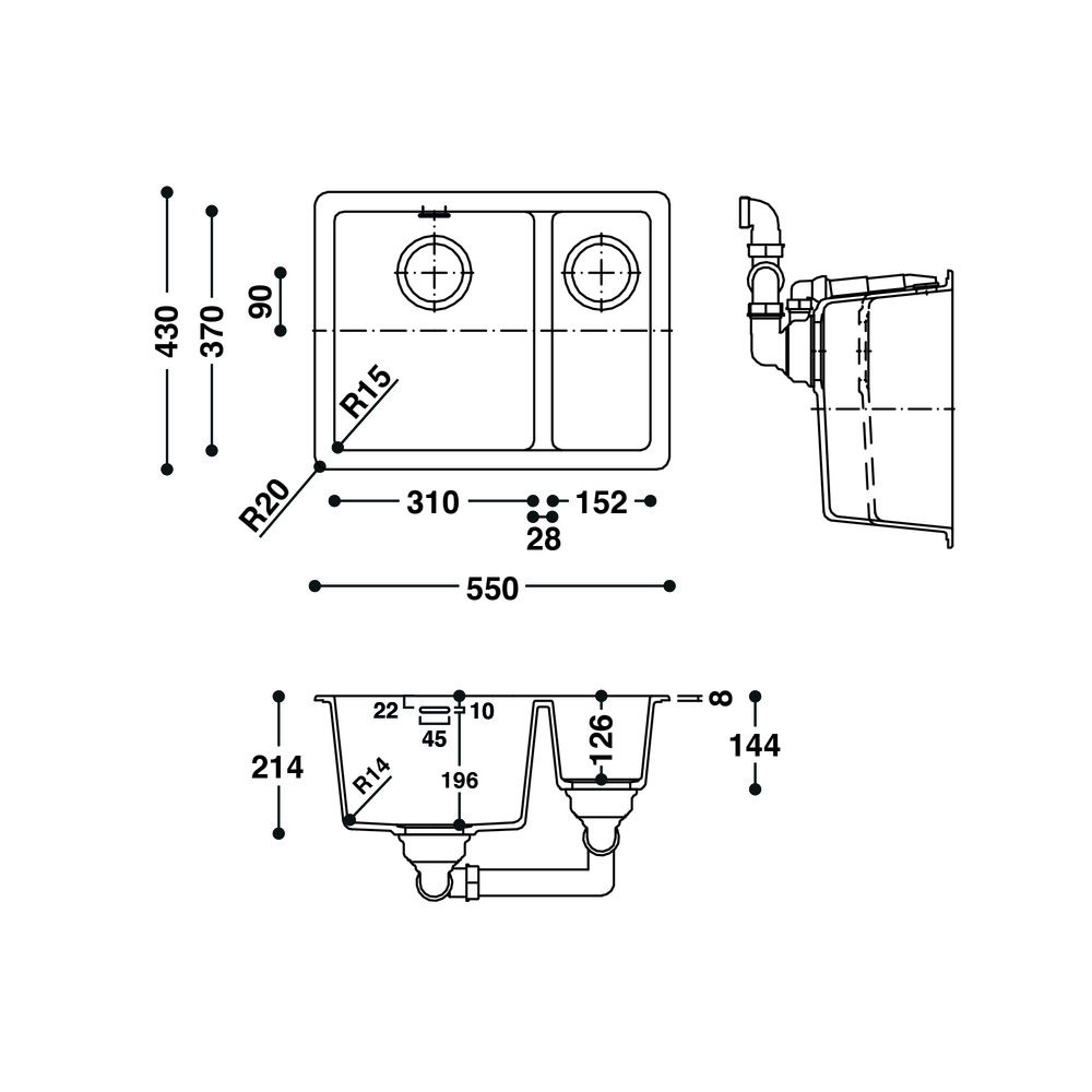 Cuve HI-MACS 
 CS490D