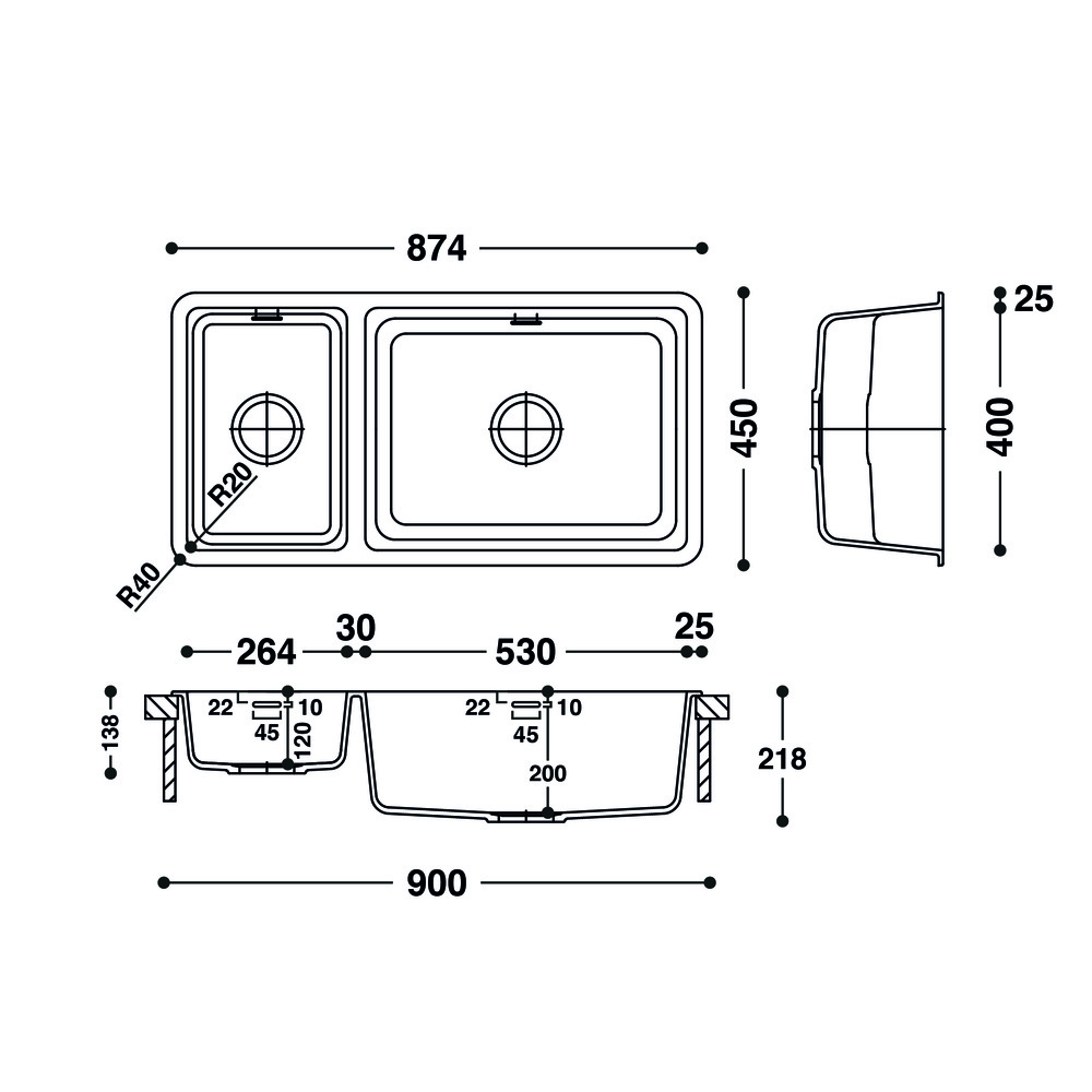 Cuve HI-MACS 
 CS824D