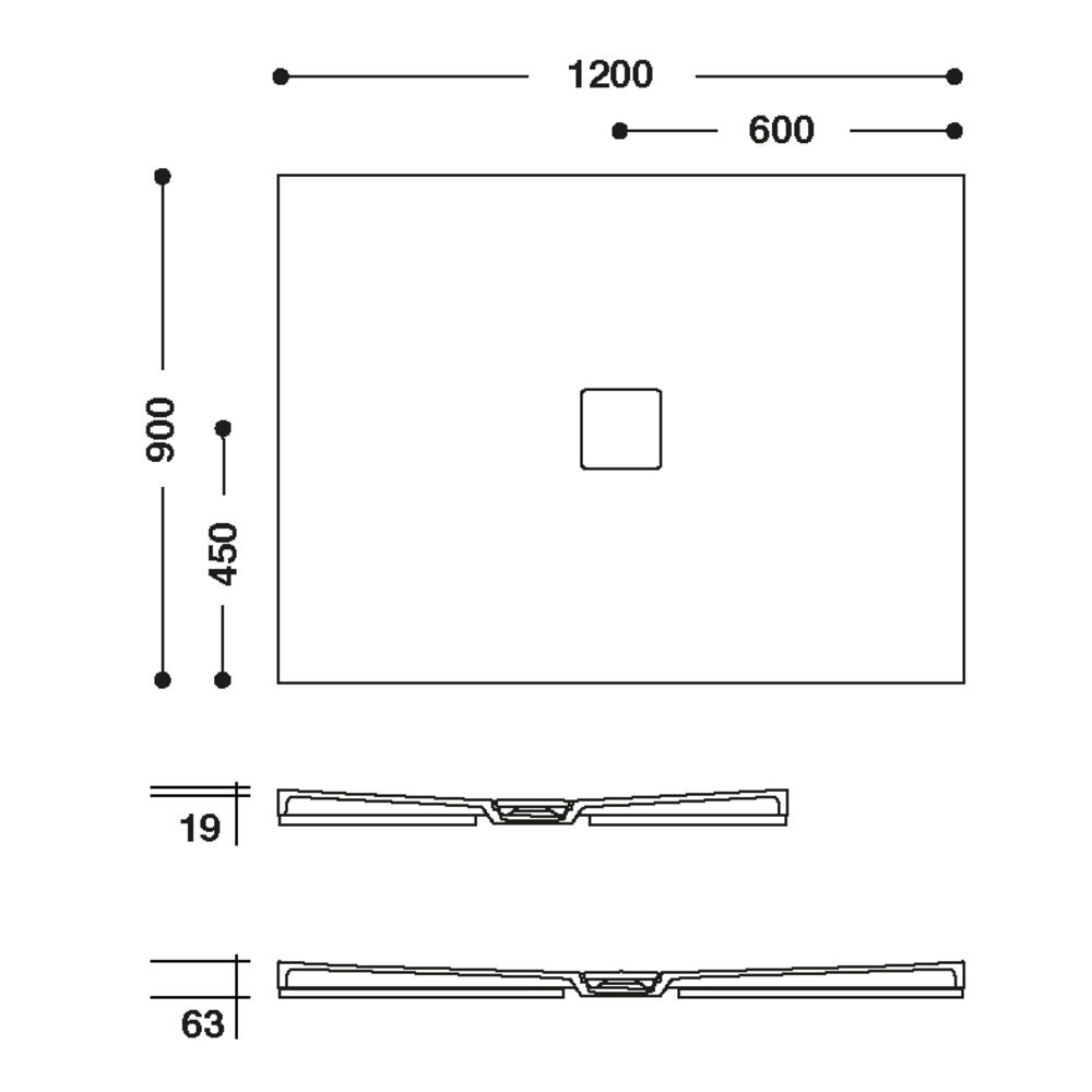 Receveur de douche HI-MACS 
 CST-90-120M